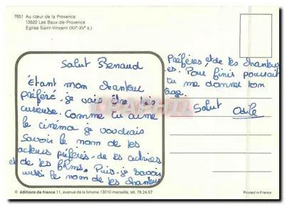 Les Baux-de-Provence — Igreja de São Vicente (séculos XII a XV) — edições da França — Verso
