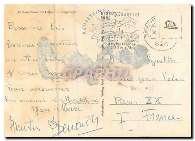 Kehlsteinhaus 1834 m com Lattengebirge — Kehlsteinhaus — Kehlsteinhaus Verlag, n° 824 — Verso