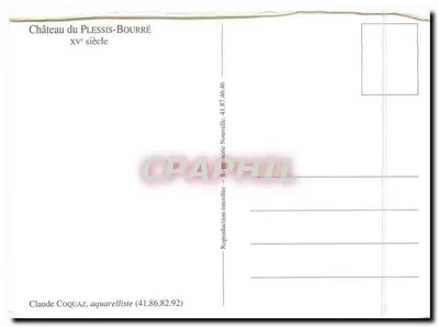 Castelo de Plessis-Bourré — Século XV — Claude Coquaz, aquarelista — Verso