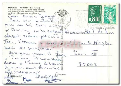 Avoriaz — Estação de esqui — editor Avoriaz n°1.000 — Verso