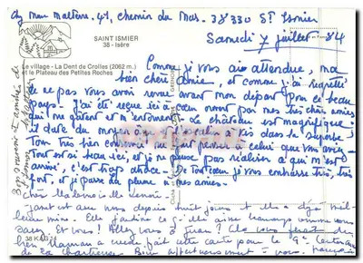 Saint-Ismier — La Dent de Crolles (2062 m.) e il Plateau des Petites Roches — Editore Grenoble — Verso