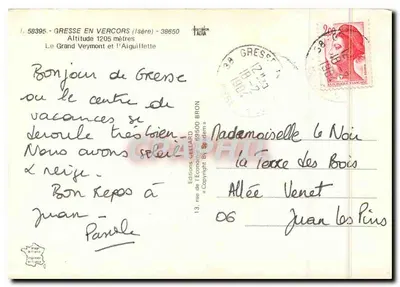 Gresse-en-Vercors — Wysoki Veymont i Aiguillette — Wydawnictwo Cellard — Rewers