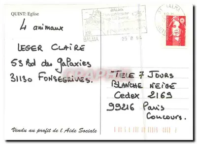 Église de Balma — dessin à l'aquarelle — Ida — Verso