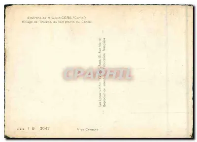 Vilas dos arredores de VIC-sur-CÈRE (Cantal) — Thiézac — Edições d'Art 'Vic' Paris — Verso