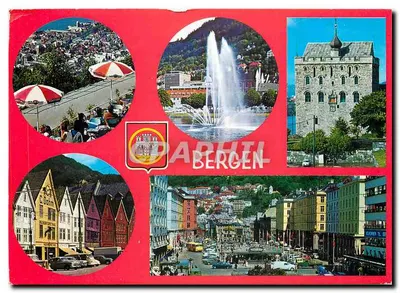 Bergen — vista panorâmica e monumentos — editor Normann Z-203