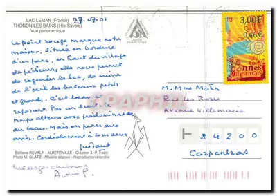 Thonon-les-Bains — Vista panorâmica — Edições REVALP, Albertville — Verso