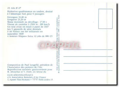 Léo H 47 — czteromotorowy hydraplan — Paul Lengellé — Rewers
