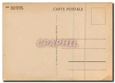 Mulhouse — Hotel de Ville — Les Éditions Braun & Cie (Ht-Rhin) — Verso