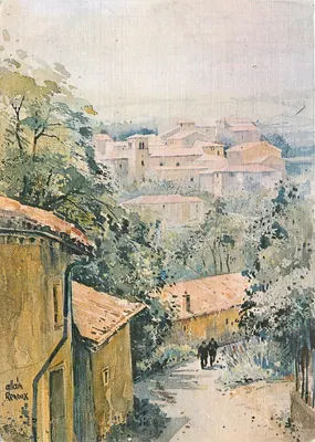 Passeio no Beaujolais — Aquarela Allain Renoux — Cimr 3PP.821874M