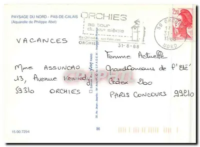 Moinho de Flandres — desenho de Philippe Abel — edição S.P.A.D.E.M. — Verso