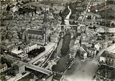 Bilhete postal moderno St Afique Aveyron Visão aérea Vale da Sorgue