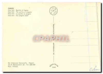 Pompeji — Ofiara Ifigenii — Wyd. Vincenzo Carcavallo, Neapol — Rewers