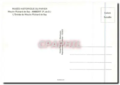 Młyn Richard de Bas — Ambert (P.-de-D.) — Muzeum Historyczne Papieru — Rewers
