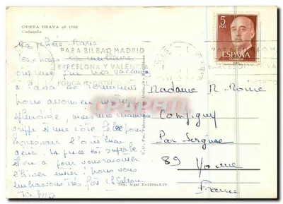 Cadaqués — Costa Brava — editor V.C. Fot. Fabregas, n. 1706 — Reverso