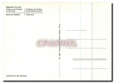 Zamek Chillon — Montreux (Szwajcaria) — Postkartenverlag H. Meier, Thun — Rewers