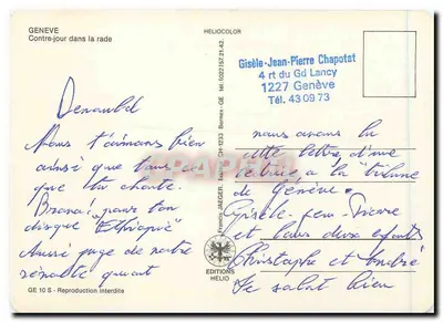 Ginevra — La fontana di Jet d'Eau — Edizioni Héliocolor — Verso