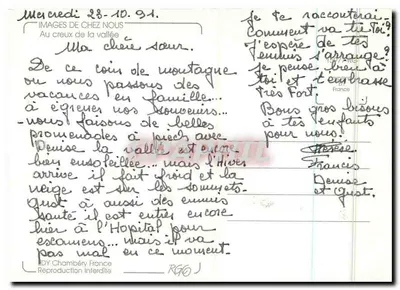 Monte Branco — vista de vale florido — René Poiraud — Verso
