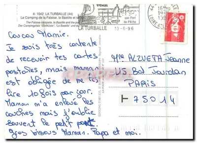 La Turballe — widok z lotu — Éditions d'Art Autin, N° 121 — Rewers