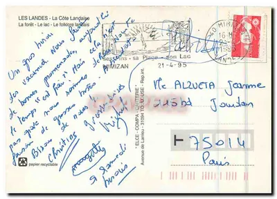 Les Landes — Côte Landaise, floresta, lago, folclore — Verso