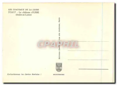 Zamek w Usse — Indre-et-Loire — Wydawnictwo Greff — Rewers