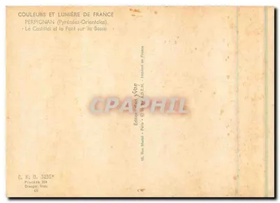 Le Castillet i most nad Basse — Perpignan (Pyrénées-Orientales) — Wydawnictwo Yvon — Rewers