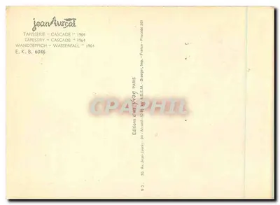 Wodospad — Tkanina 1964 — Jean Bursat — Rewers