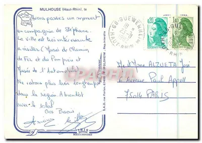 Mulhouse — Pamiątka z Mulhouse — S.A.D. Iris Mexichrome — Rewers