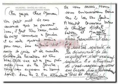Valmoral — Vista panorâmica e o domínio de esqui — Edições REVALP - Albertville — Verso