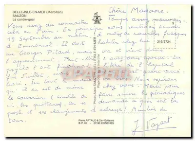 Belle-Île-en-Mer — Le contre-quai — Pierre Artaud & Cie, Conches — Rewers