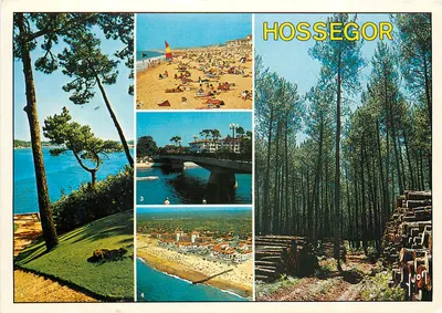 Hossegor — vista da praia, do lago, do ponte e da floresta — Éditions du Vion