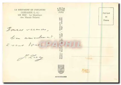 Os Marais Salants — Guerande (Loire-Atlantique) — Éditions d'Art JOS — Verso