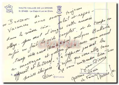 Valle alta da DROME — o CLAPS — editor Croncour — Verso