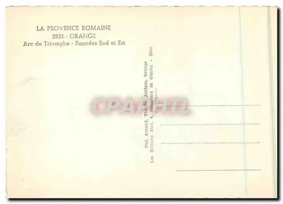 Arco do Triunfo - Orange - Faches Sul e Leste — Coleção Arnaud, 1922 — Verso