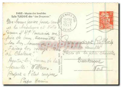 Sala Turenne dos Invalidos — Museu das Bandeiras — Edições Greff — Verso