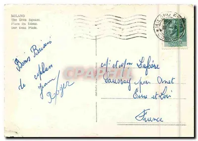 Bilhete postal moderno Piazza do Dome — Verso