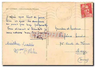 Luchon — Ujęcie termalne — Wydawca Elfe, nr 367 — Rewers
