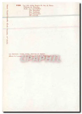 Bardzo bogate godziny księcia Berry'ego — Wrzesień — Akordy — szkoła francuska, XV wiek — Wydawnictwo Nomis, Paryż — Rewers
