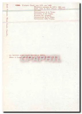 Krönung der Jungfrau — Miniatur von Jean Fouquet — Editions Nomis, Paris — Rückseite