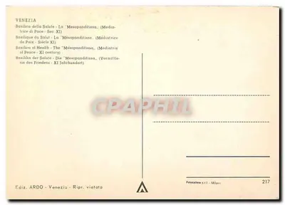 Vêneto - A Mésopanditissa - Basílica da Salvação, século XI — Editora ARDO, n° 217 — Verso