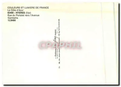 Mercado animado em Hyères — A Costa do Azul — Edições Jean-Jaurès — Verso