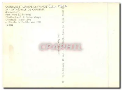 Katedra w Chartres — Roza Północna (XIII wiek) — Wydawnictwo Jean-Aurès — Rewers