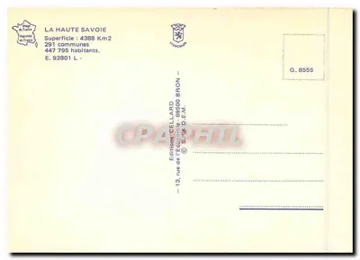 A Alta Saboia — cartão postal turístico — Edições Cellard — Verso