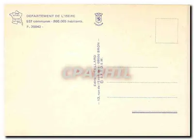 Departamento do Isère — 38 — Edições Cellard Bron — Verso