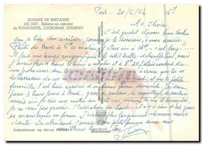 Uśmiech z Bretanii — Dzieci w strojach narodowych — Wydawnictwo Le Doaré, Plougastel, Locronan, Guisseny — Rewers