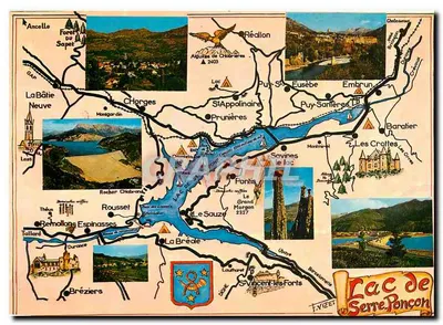 Lago de Serre-Ponçon — Carte turística — Éditions des Alpes