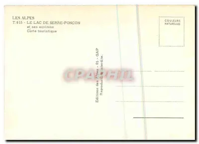 Lago de Serre-Ponçon — Carte turística — Éditions des Alpes — Verso