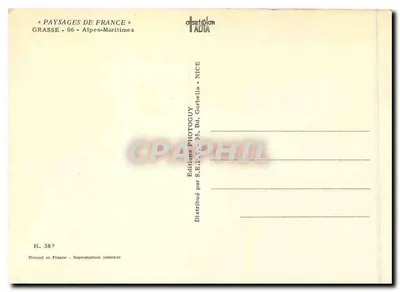 Grasse — Cidade das Flores — Editor Photoguy, série H. 382 — Verso