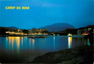 Camp de Mar — vista noturna dos hotéis e do porto — editor Icaria, n° 4.001