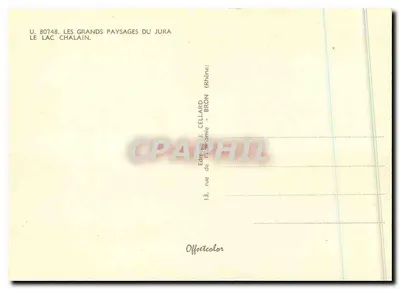 Lago Chalain — Franche-Comté — Editor J. Cellard, Bron (Rhône) — Verso