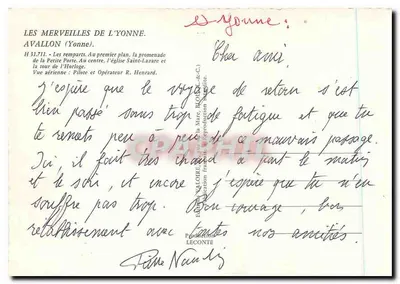 Avallon — vista aérea — editor Valoire, n° H 31.711 — Verso